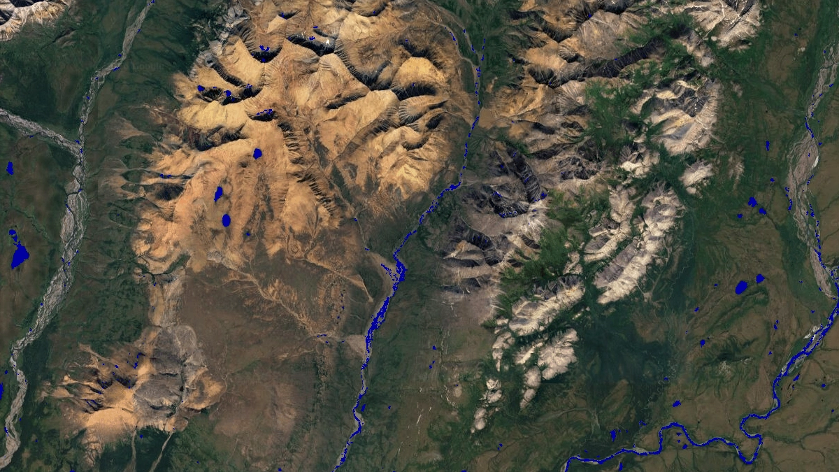 Satellite imagery of an Alaska landscape